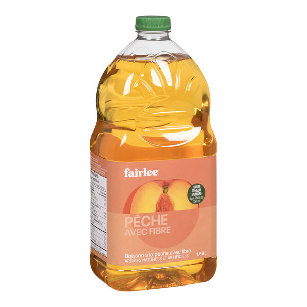 Drink Peach With Fibre Light - Fairlee Juices - 6 x 1.89 L - Restaurant and Foodservice Ingredients - Canadian Distribution - Ships Free Within Canada on Orders Above CAD $199