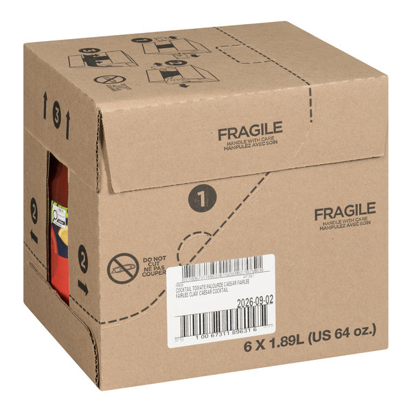 Juice Natural Caesar Mix Tomato - Fairlee Juices - 6 x 1.89 L - Restaurant and Foodservice Ingredients - Canadian Distribution - Ships Free Within Canada on Orders Above CAD $199