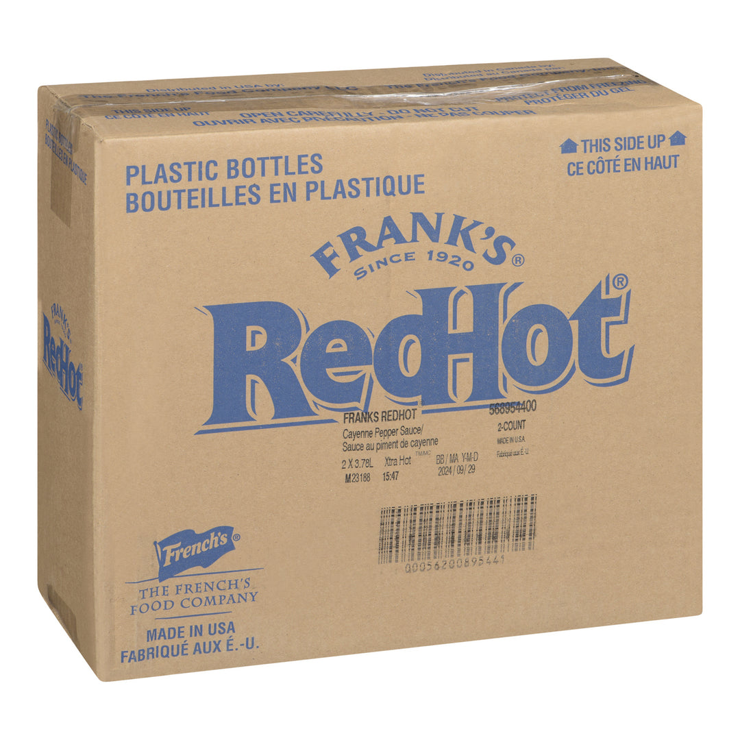 Sauce Hot Redhot Extra Hot - 2 x 3.78 L - Franks - Restaurant and Foodservice Ingredients - Canadian Distribution