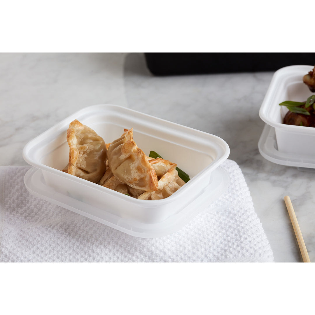 Container Plastic Rectangle White with Lid - 150 x 12 oz - Versatainer - Packaging and Accessories - Restaurant Supplies and Equipment - Canadian Distribution