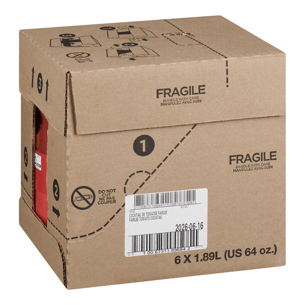 Juice Tomato Cocktail - Fairlee Juices - 6 x 1.89 L - Restaurant and Foodservice Ingredients - Canadian Distribution - Ships Free Within Canada on Orders Above CAD $199
