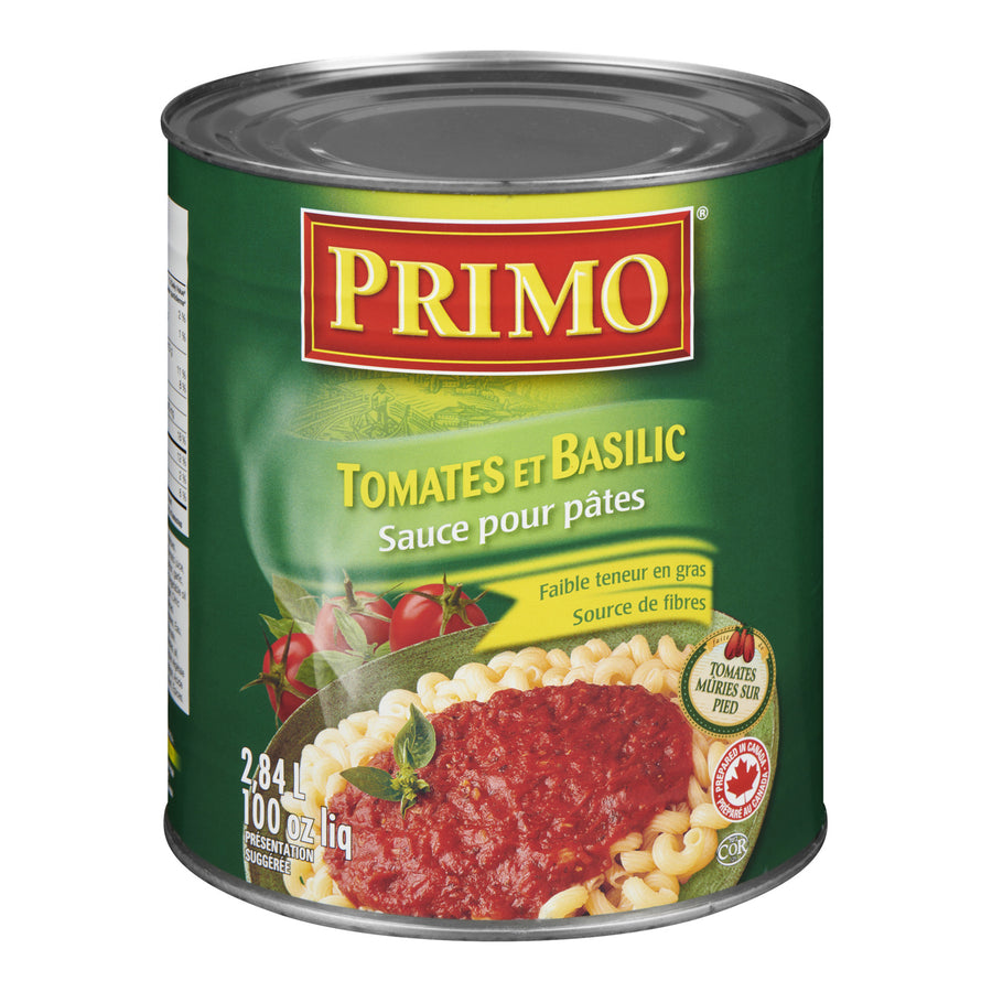 Sauce Pasta Tomato Basil - 6 x 100 oz - Primo - Restaurant and Foodservice Ingredients - Canadian Distribution