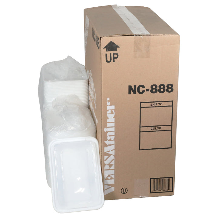 Container Plastic Rectangle White with Lid - 150 x 38 oz - Versatainer - Packaging and Accessories - Restaurant Supplies and Equipment - Canadian Distribution