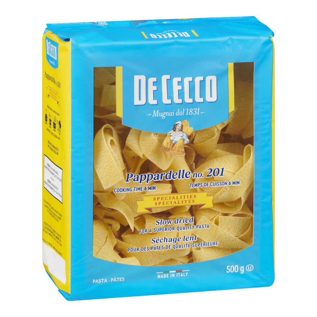 Pasta Pappardelle Nest #201 - 8 x 500 g - De Cecco - Restaurant and Foodservice Ingredients - Canadian Distribution