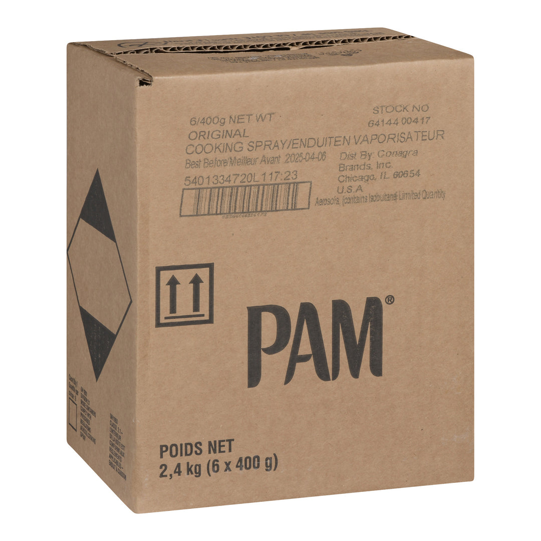 Pan Coating Aerosol Cooking - 6 x 400 g - Pam - Restaurant and Foodservice Ingredients - Canadian Distribution