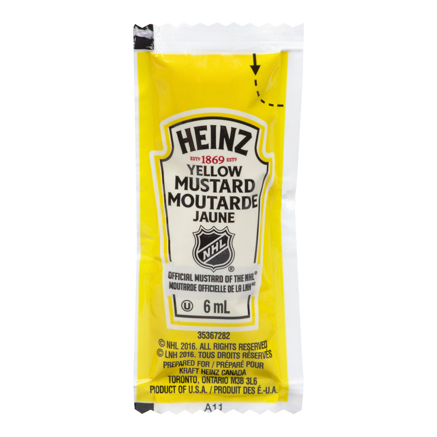Mustard Packet Individual - 500 x 6 mL - Heinz - Restaurant and Foodservice Ingredients - Canadian Distribution
