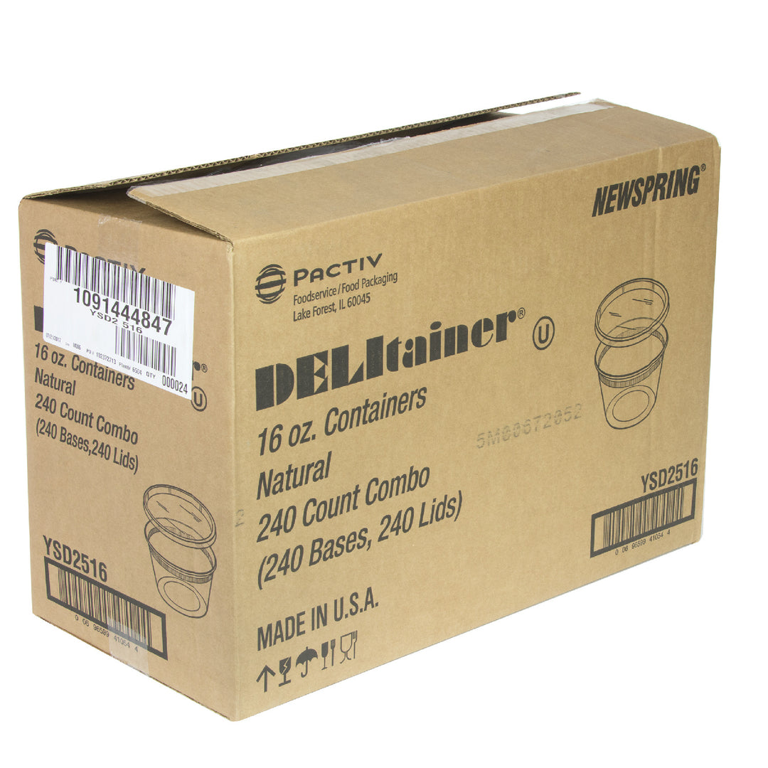 Container Plastic Deli Translucent With Lid - 240 x 16 oz - Delitainer - Packaging and Accessories - Restaurant Supplies and Equipment - Canadian Distribution