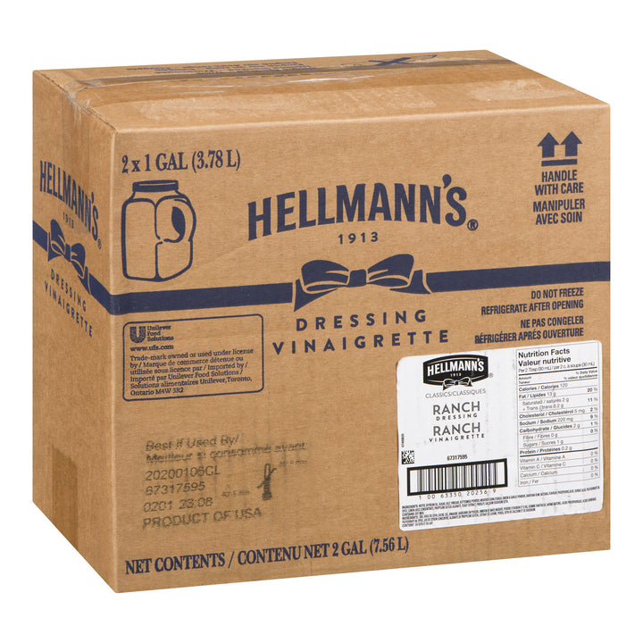 Dressing Ranch - 2 x 3.78 L - Hellmans - Restaurant and Foodservice Ingredients - Canadian Distribution