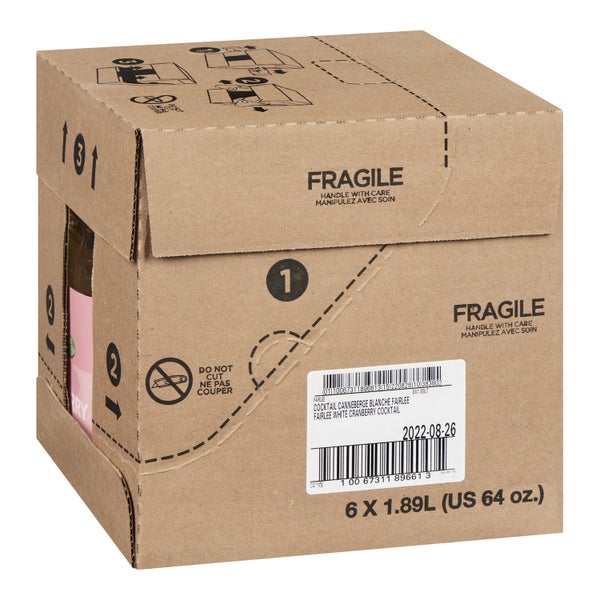 Juice Cranberry White - Fairlee Juices - 6 x 1.89 L - Restaurant and Foodservice Ingredients - Canadian Distribution - Ships Free Within Canada on Orders Above CAD $199