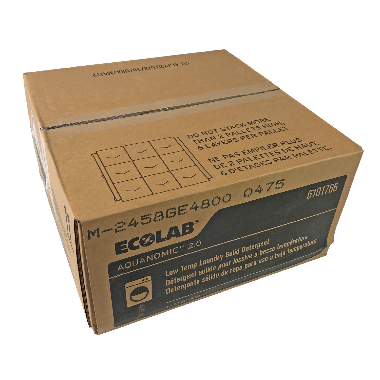 Detergent Laundry Solid AQN2 - 4 x 9 lb - Ecolab - Packaging and
