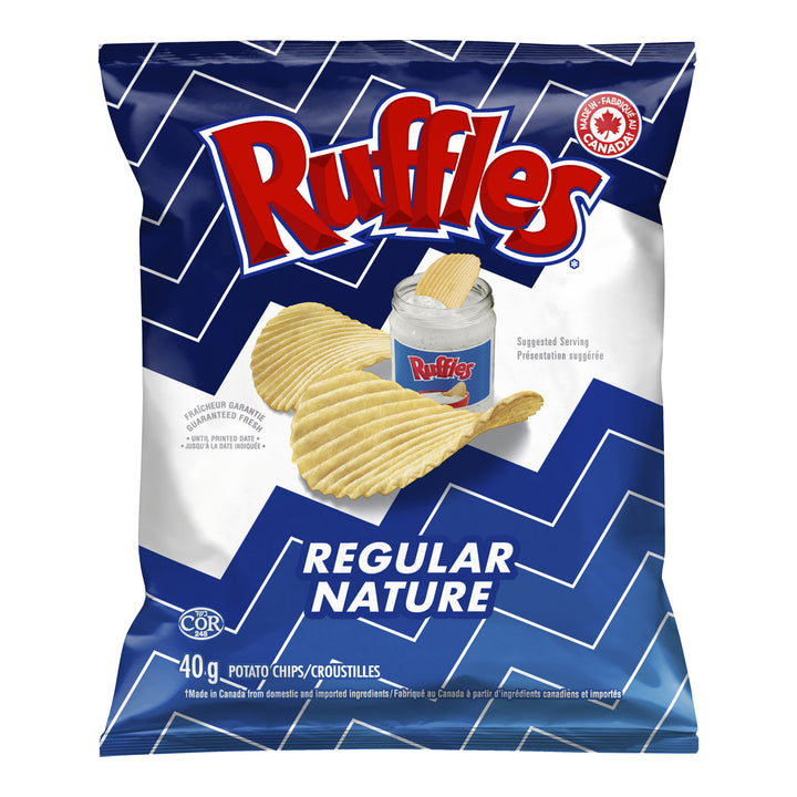 Chip Potato Ruffles Regular - 48 x 40 g - Ruffles - Restaurant and Foodservice Ingredients - Canadian Distribution