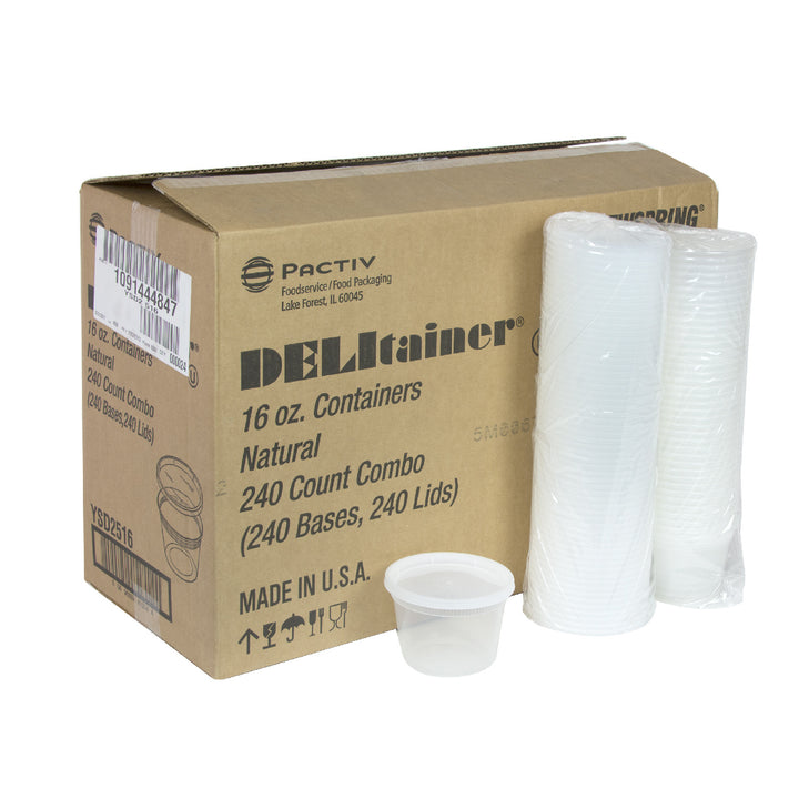 Container Plastic Deli Translucent With Lid - 240 x 16 oz - Delitainer - Packaging and Accessories - Restaurant Supplies and Equipment - Canadian Distribution