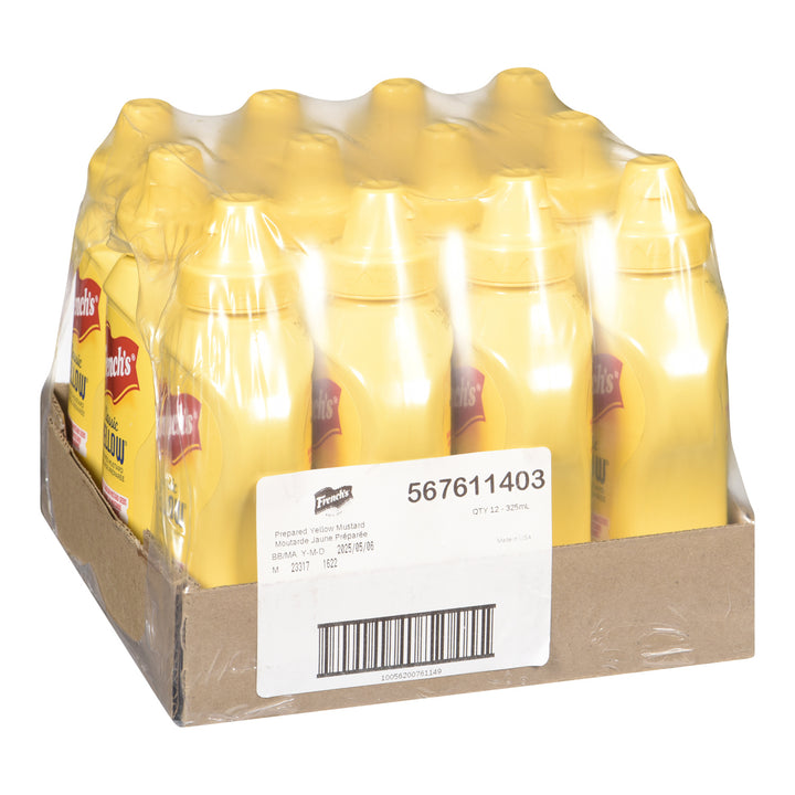 Bouteille de moutarde à presser pour table - 12 x 325 mL - Frenchs - Ingrédients pour restaurants et services de restauration - Distribution canadienne