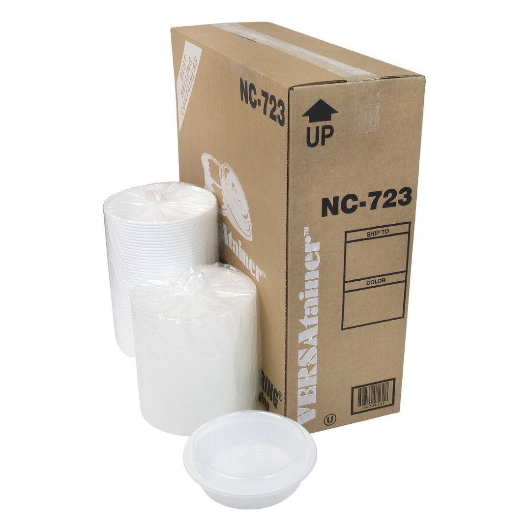 Container Plastic Round White with Lid - 150 x 24 oz - Versatainer - Packaging and Accessories - Restaurant Supplies and Equipment - Canadian Distribution