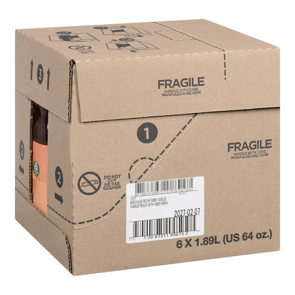 Drink Peach With Fibre Light - Fairlee Juices - 6 x 1.89 L - Restaurant and Foodservice Ingredients - Canadian Distribution - Ships Free Within Canada on Orders Above CAD $199