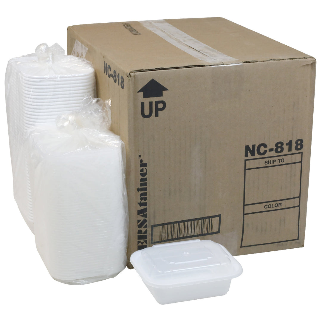 Container Plastic Rectangle White with Lid - 150 x 12 oz - Versatainer - Packaging and Accessories - Restaurant Supplies and Equipment - Canadian Distribution