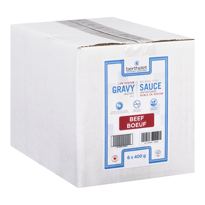 Sauce au jus de bœuf instantanée faible en sodium - 6 x 400 g - Berthel Profess - Ingrédients pour restaurants et services de restauration - Distribution canadienne