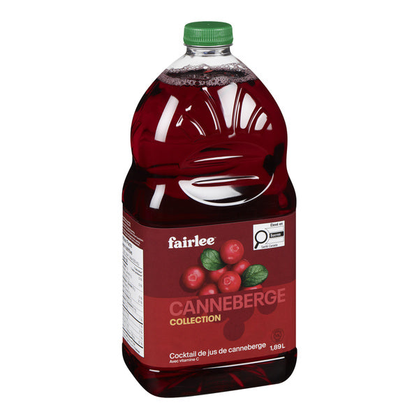 Juice Cranberry Cocktail Natural - Fairlee Juices - 6 x 1.89 L - Restaurant and Foodservice Ingredients - Canadian Distribution - Ships Free Within Canada on Orders Above CAD $199