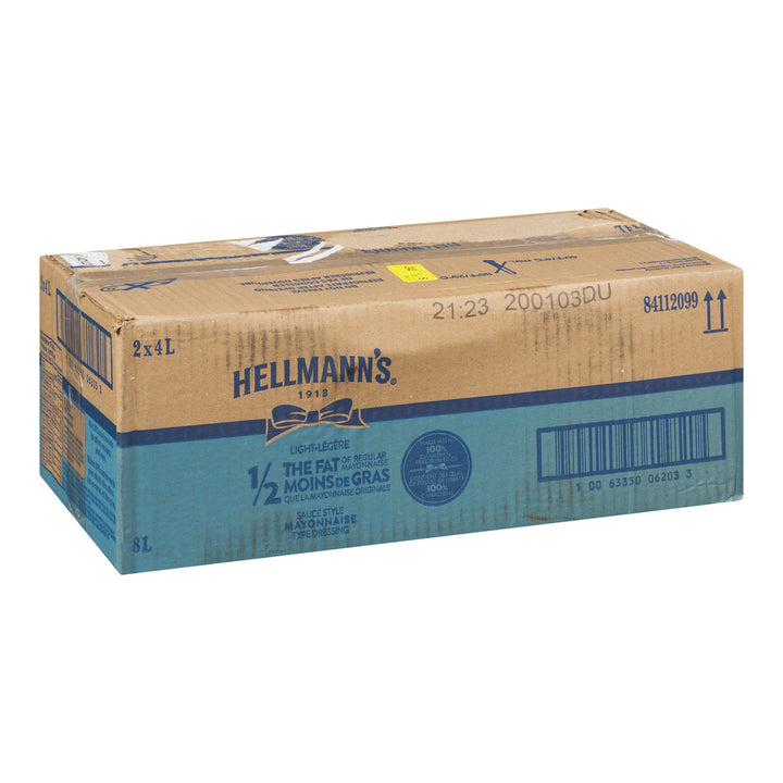 Mayonnaise Light 1/2 Fat Gluten-Free - 2 x 4 L - Hellmans - Restaurant and Foodservice Ingredients - Canadian Distribution