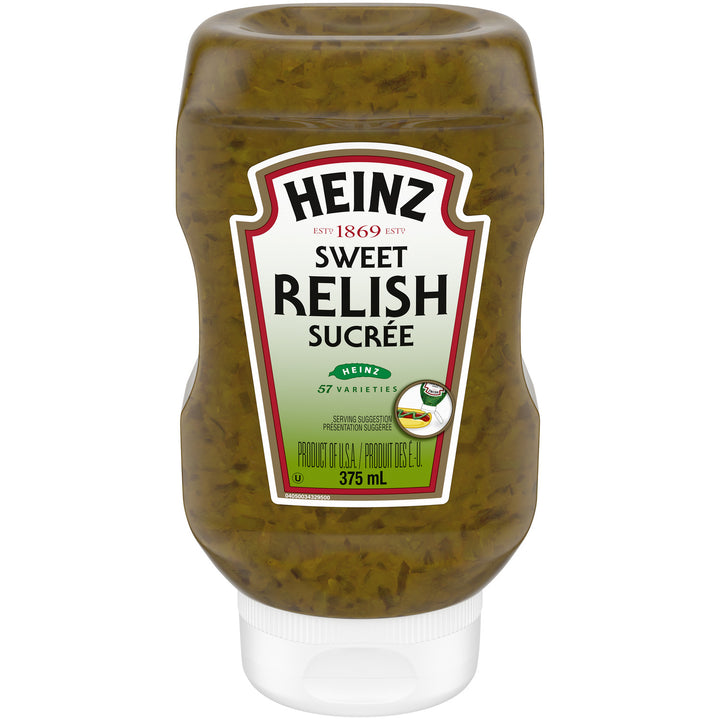 Relish Green Upside Down Bottle - 12 x 375 mL - Heinz - Restaurant and Foodservice Ingredients - Canadian Distribution