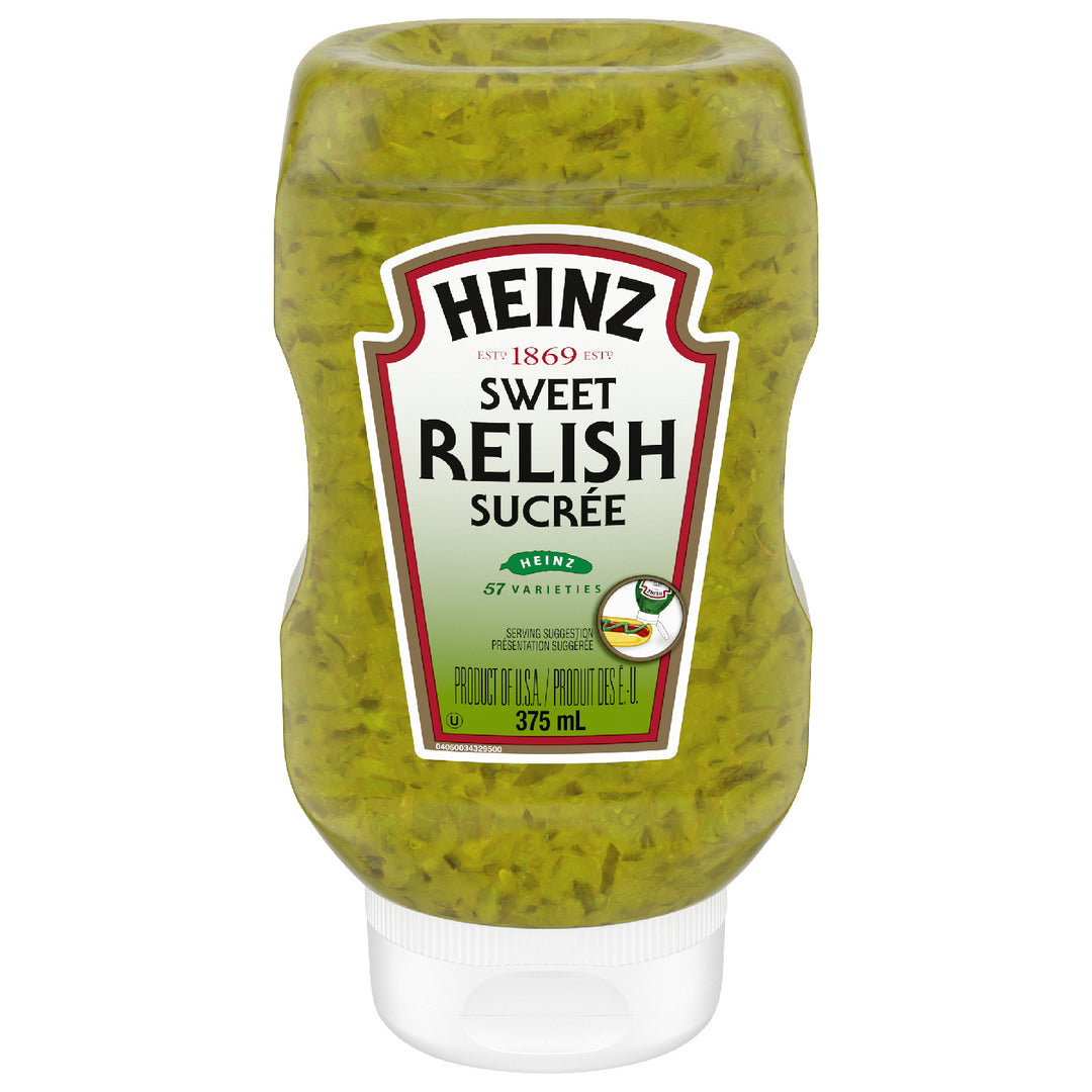 Relish Green Upside Down Bottle - 12 x 375 mL - Heinz - Restaurant and Foodservice Ingredients - Canadian Distribution