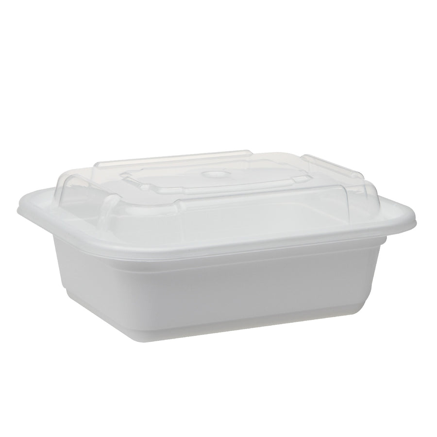 Container Plastic Rectangle White with Lid - 150 x 12 oz - Versatainer - Packaging and Accessories - Restaurant Supplies and Equipment - Canadian Distribution