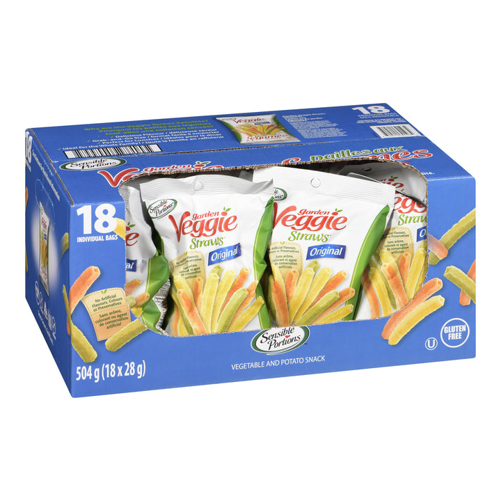 Snack Veggie Straws Original - 18 x 28 g - Sensible Portio - Restaurant and Foodservice Ingredients - Canadian Distribution