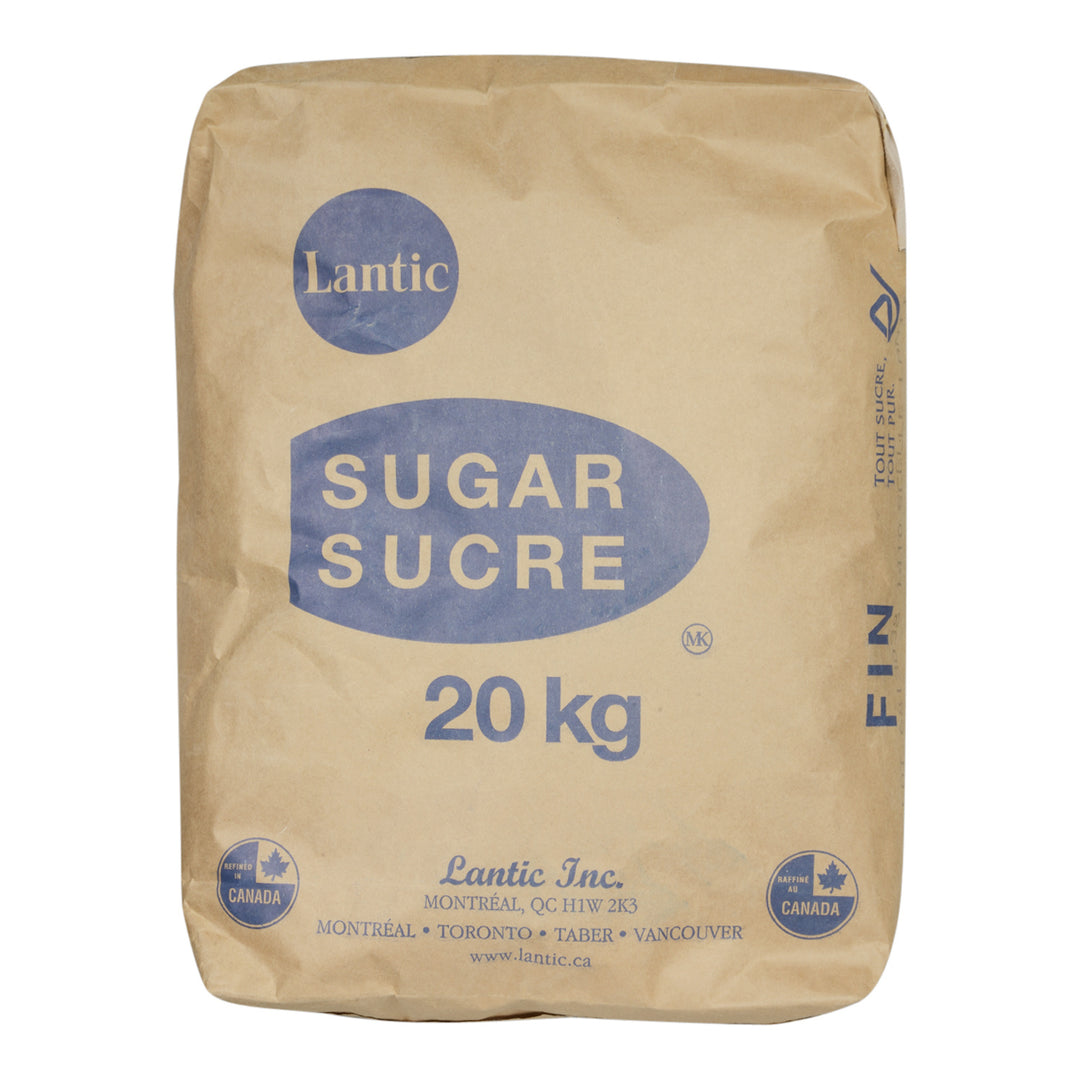 Sugar Granulated Fine - 1 x 20 kg - Lantic Sugar Lt - Restaurant and Foodservice Ingredients - Canadian Distribution