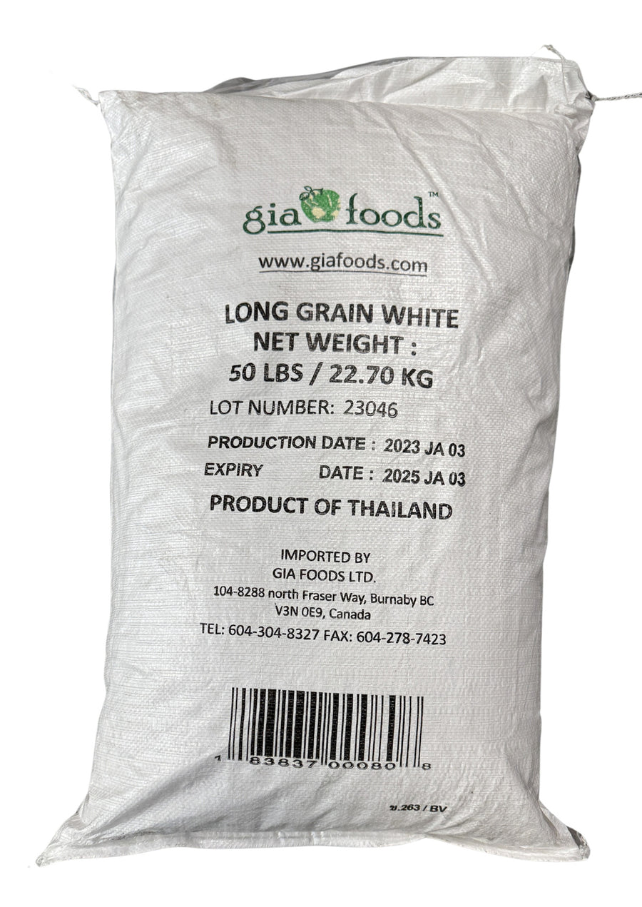 Rice Long Grain White - 1 x 50 lbs - Gia - Restaurant and Foodservice Ingredients - Canadian Distribution