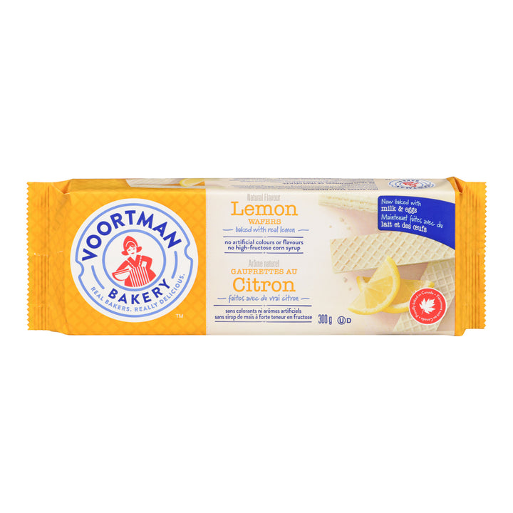 Cookie Lemon Wafer - 12 x 300 g - Voortman - Restaurant and Foodservice Ingredients - Canadian Distribution