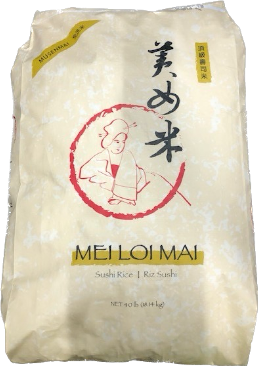 Rice Calrose Medium Grain Sushi - 1 x 40 lbs - Mei Loi Mai - Restaurant and Foodservice Ingredients - Canadian Distribution