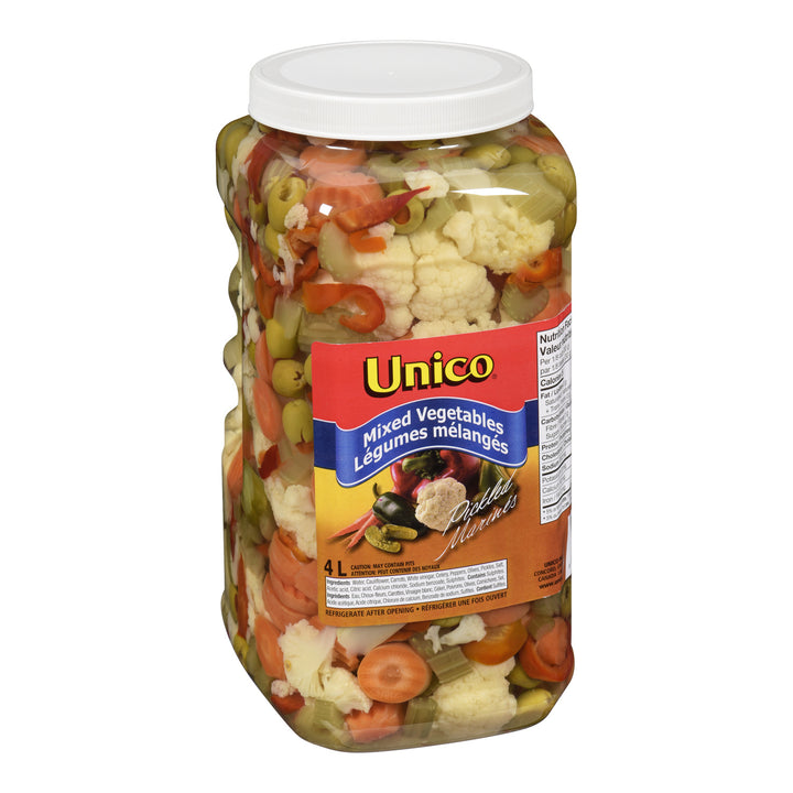 Vegetable Mixed Giardinera - 2 x 4 L - Unico Inc - Restaurant and Foodservice Ingredients - Canadian Distribution