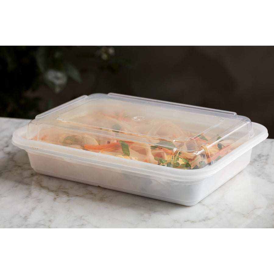 Container Plastic Rectangle White with Lid - 150 x 38 oz - Versatainer - Packaging and Accessories - Restaurant Supplies and Equipment - Canadian Distribution