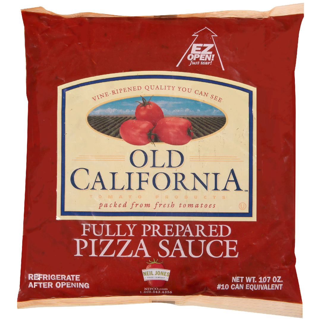 Sauce Pizza Fully Prepared Pouch - 6 x 107 oz - Old California - Restaurant and Foodservice Ingredients - Canadian Distribution