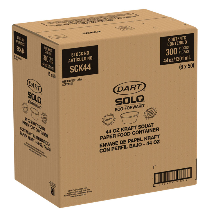 Container Paper Round Kraft 44 oz. - 6 x 50 count - Dart Container - Packaging and Accessories - Restaurant Supplies and Equipment - Canadian Distribution