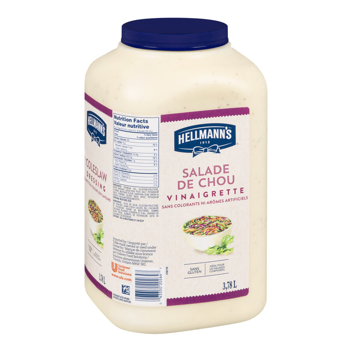 Dressing Creamy Coleslaw Gluten-Free - 2 x 3.78 L - Hellmans - Restaurant and Foodservice Ingredients - Canadian Distribution