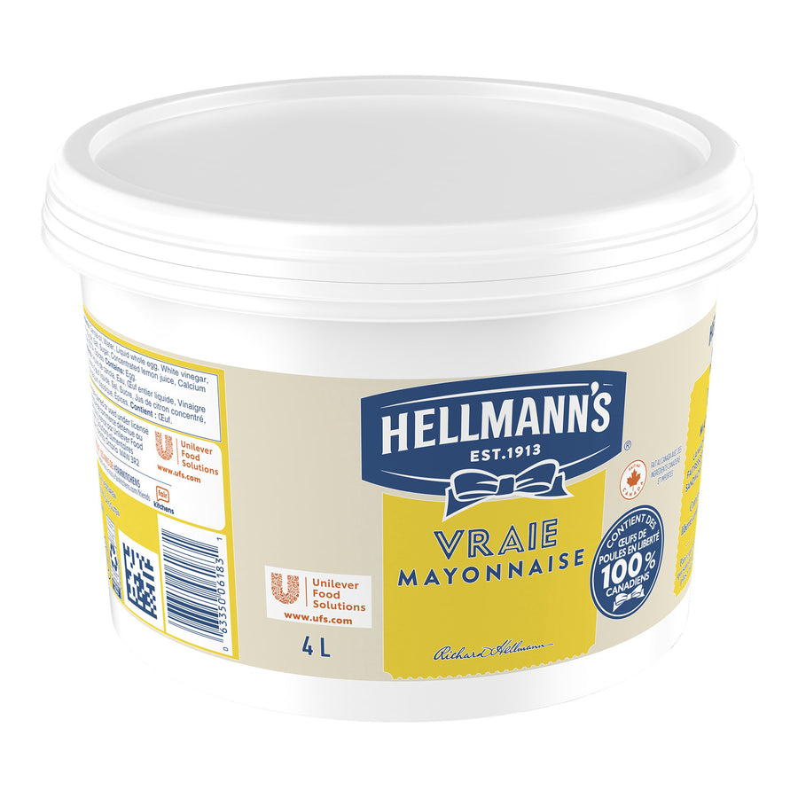Mayonnaise Real Gluten-Free - 2 x 4 L - Hellmans - Restaurant and Foodservice Ingredients - Canadian Distribution