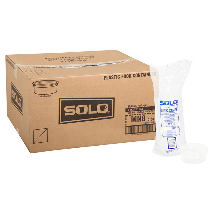 Container Plastic Deli Translucent 8 oz. - 20 x 25 count - Solo Cup - Packaging and Accessories - Restaurant Supplies and Equipment - Canadian Distribution