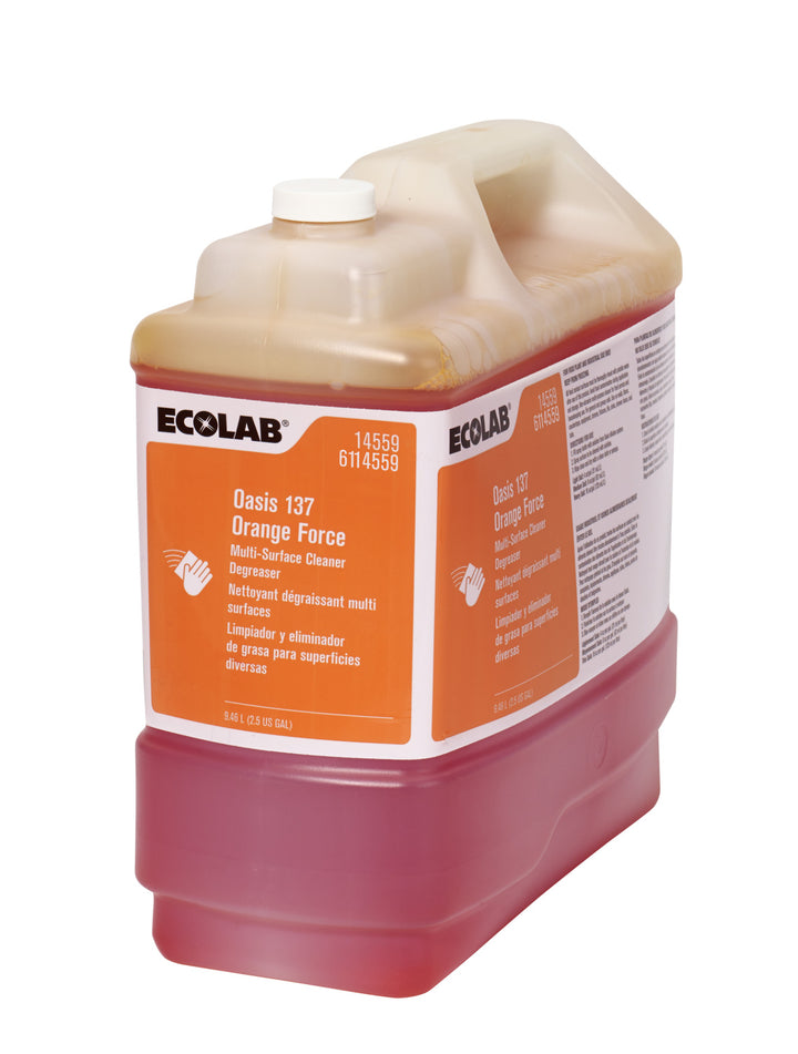 Cleaner Degreaser Orange Force Oasis 137 - 1 x 2.5 gallon - Ecolab - Packaging and Accessories - Restaurant Supplies and Equipment - Canadian Distribution