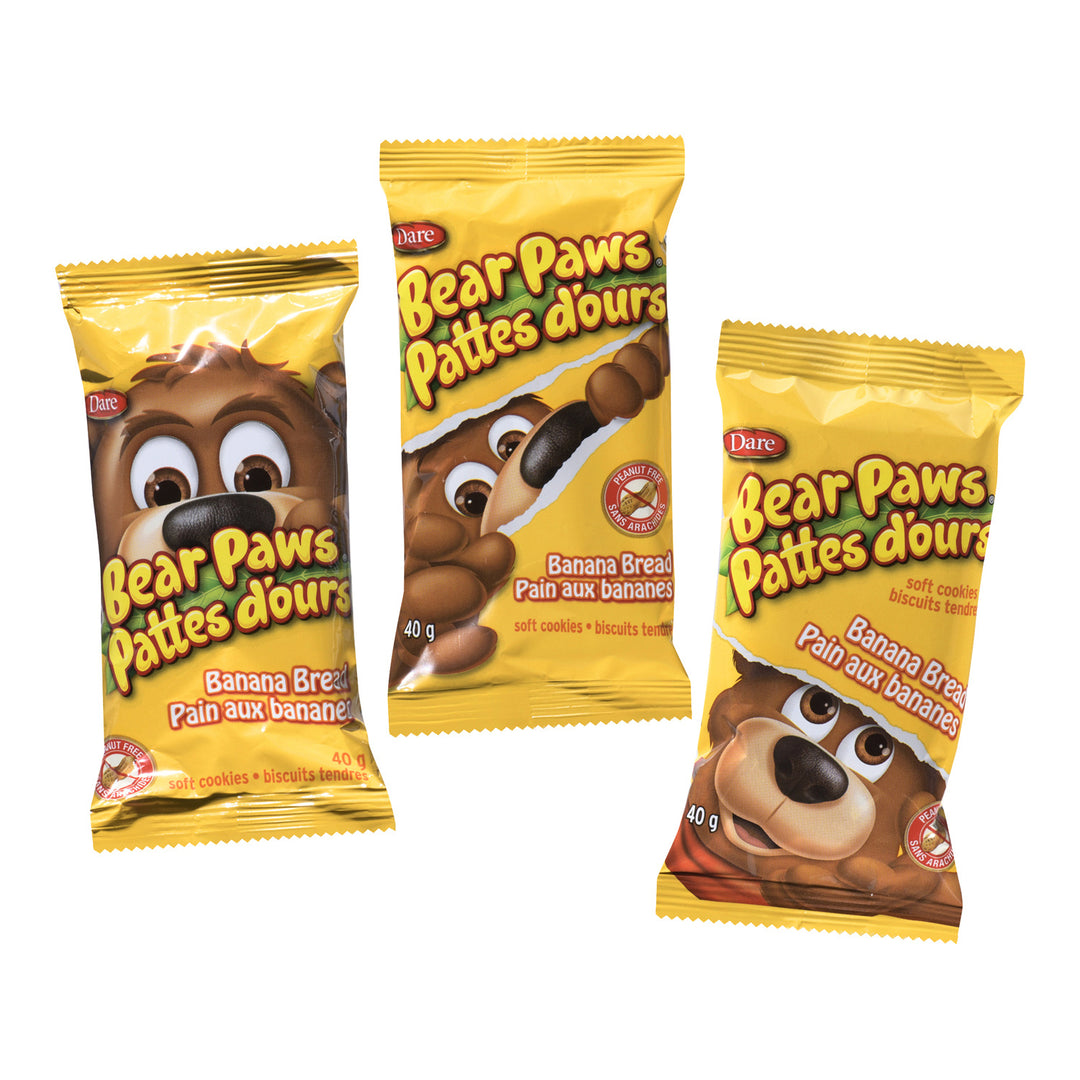 Cookie Banana Bread Bear Paws - 6 x 480 g - Dare - Restaurant and Foodservice Ingredients - Canadian Distribution