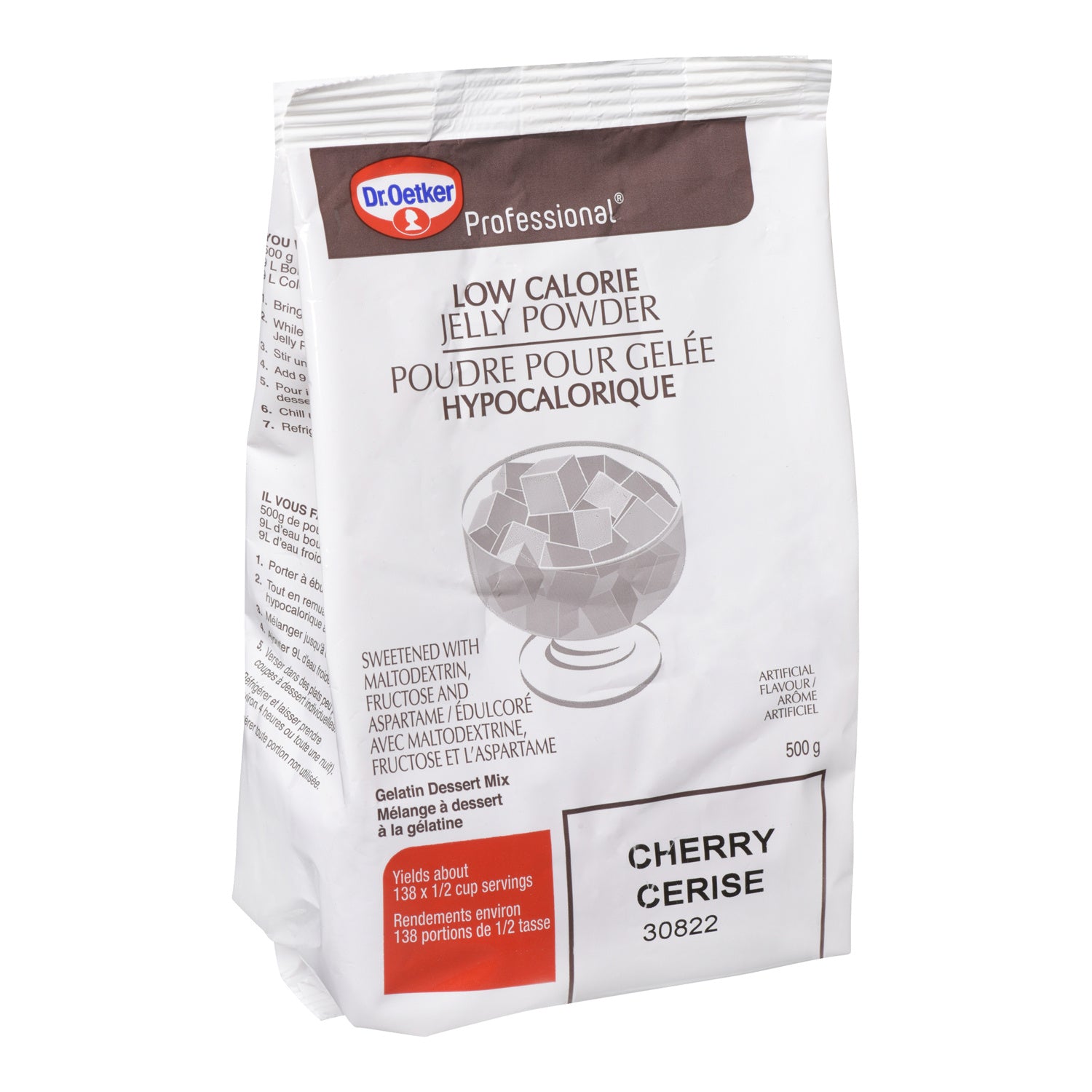 Gelatin Powder Cherry Low Calorie - 2 x 500 Grams - Oetker