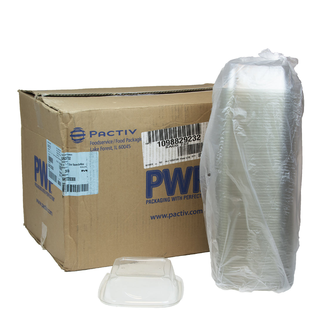 Bowl Plastic Clear Square 32 oz. 7 x 7 - 2 x 150 count - Pactiv Corp - Packaging and Accessories - Restaurant Supplies and Equipment - Canadian Distribution