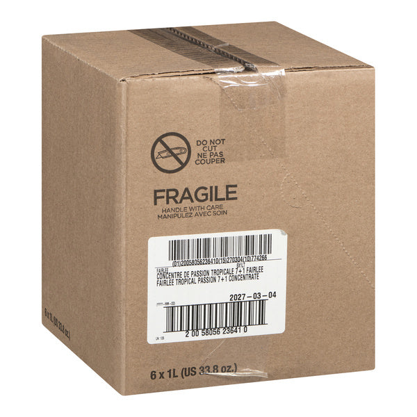 Drink Concentrate Tropical Passion 7+1 - Fairlee Juices - 6 x 1 L - Restaurant and Foodservice Ingredients - Canadian Distribution - Ships Free Within Canada on Orders Above CAD $199
