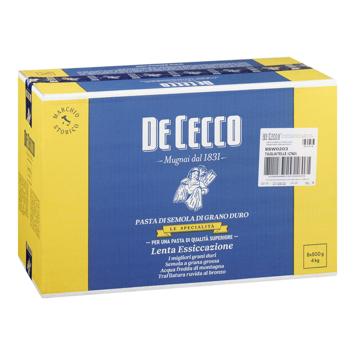 Pasta Tagliatelle Nest #203 - 8 x 500 g - De Cecco - Restaurant and Foodservice Ingredients - Canadian Distribution