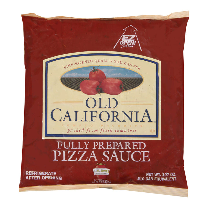 Sauce Pizza Fully Prepared Pouch - 6 x 107 oz - Old California - Restaurant and Foodservice Ingredients - Canadian Distribution