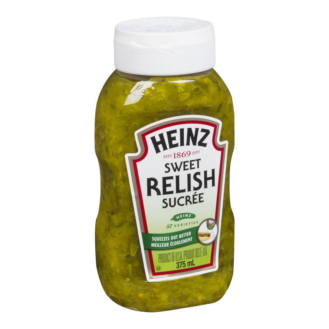 Relish Green Upside Down Bottle - 12 x 375 mL - Heinz - Restaurant and Foodservice Ingredients - Canadian Distribution