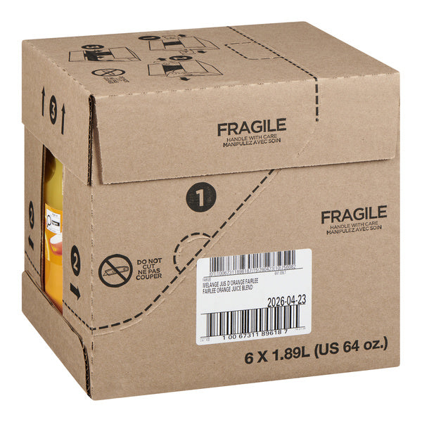 Juice Orange Blend - Fairlee Juices - 6 x 1.89 L - Restaurant and Foodservice Ingredients - Canadian Distribution - Ships Free Within Canada on Orders Above CAD $199