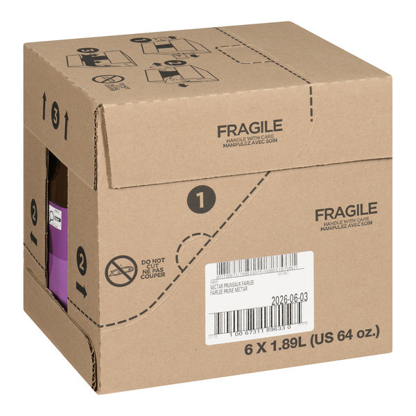 Juice Prune Nectar - Fairlee Juices - 6 x 1.89 L - Restaurant and Foodservice Ingredients - Canadian Distribution - Ships Free Within Canada on Orders Above CAD $199