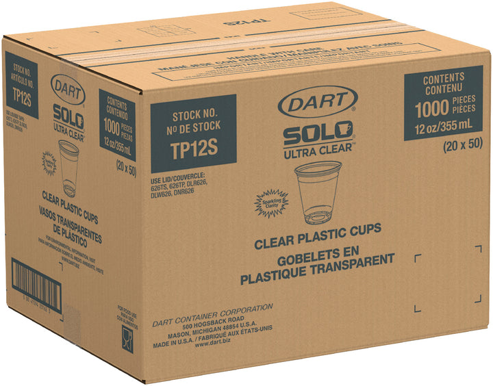 Cup Plastic Clear 12 oz. Squat - 20 x 50 count - Dart Container - Packaging and Accessories - Restaurant Supplies and Equipment - Canadian Distribution