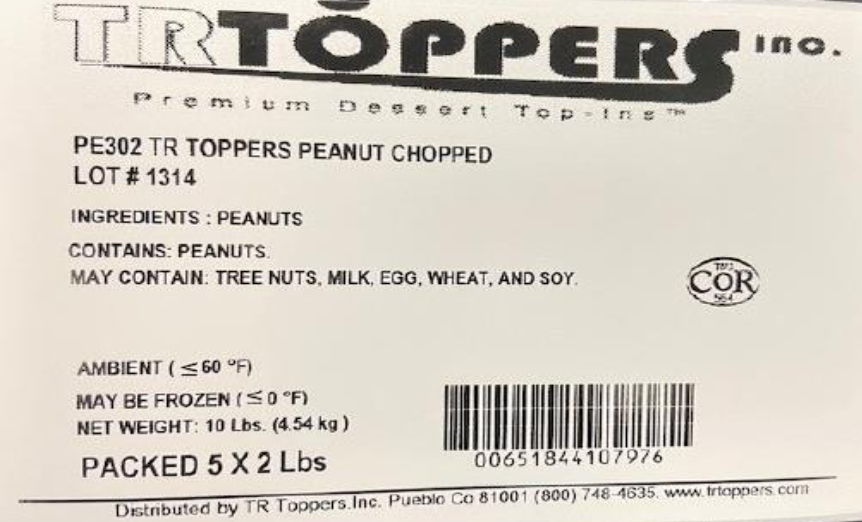Dry Roasted Chopped Peanuts Candy Toppings | TR Toppers P416-100 | Premium Dessert Toppings, Mix-Ins and Inclusions | Canadian Distribution